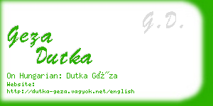 geza dutka business card